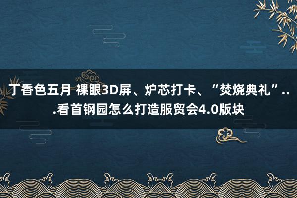 丁香色五月 裸眼3D屏、炉芯打卡、“焚烧典礼”...看首钢园怎么打造服贸会4.0版块