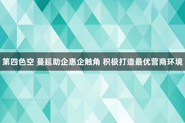 第四色空 蔓延助企惠企触角 积极打造最优营商环境